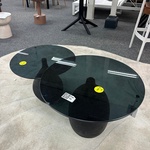 Salontafelset van 2 glas, zwart